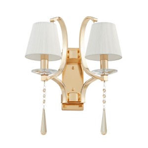 Lumina Deco Lampa Ścienna Kinkiet Kryształowy Złoty Venisia W2