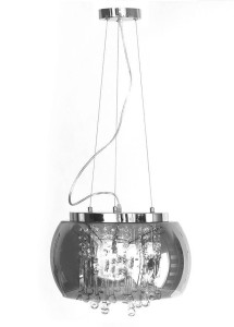 Lampa Szklana Przydymione Lustro Krople Wody 50Cm