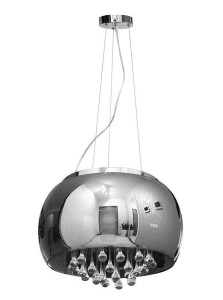 Lampa Szklana Stalowy Krople Wody 50Cm