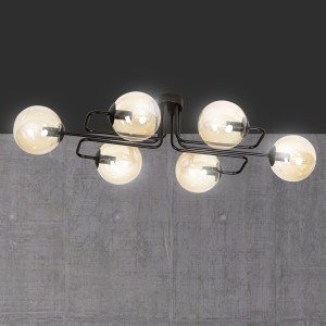 Brendi 6A Bl Miodowy 833/6A Plafon Sufitowy Nowoczesny Design Szklane Klosze