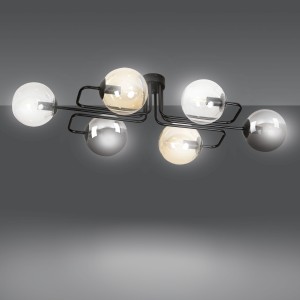 Brendi 6A Bl Mix 834/6A1 Plafon Sufitowy Nowoczesny Design Szklane Klosze Kule