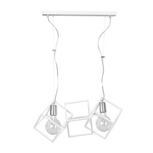 Fabian 2 White 534/2 Designerska Lampa Wisząca Kwadraty Chrom Biała