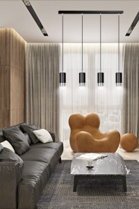 Fumiko 4 White-Chrome 814/4 Designerski Spot Wiszący Białe Tuby Srebrne Dodatki