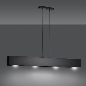 Gentor 4 Black 672/4 Oryginalna Lampa Wisząca Czarna Loft Regulowana Metalowa Design