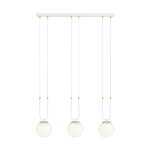 Glam 3 White/Opal 1115/3 Lampa Wisząca Szklane Klosze Glamour