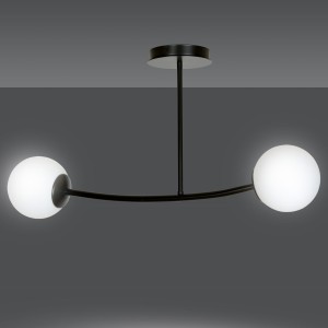 Halldor 2 Black 1024/2 Oryginalna Lampa Sufitowa Czarna Loft Szklane Mleczne Klosze