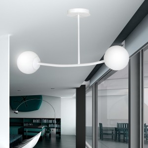 Halldor 2 White 1025/2 Oryginalna Lampa Sufitowa Biała Loft Szklane Mleczne Klosze