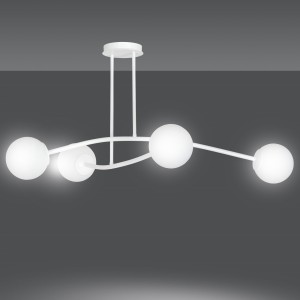 Halldor 4 White 1024/4 Oryginalna Lampa Sufitowa Biała Loft Szklane Mleczne Klosze