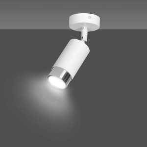 Hiro 1 White-Chrome 962/1 Nowoczesny Regulowany Spot Led Sufitowy Biało Srebrny