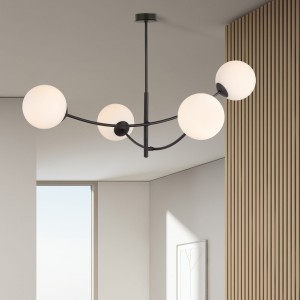 Hunter 4  Black/Opal 1102/4 Lampa Sufitowa Żyrandol Nowoczesny