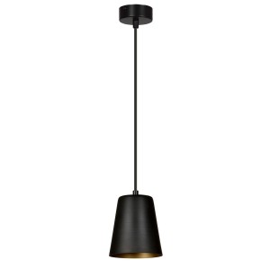 Milga 1 Black-Gold 415/1 Nowoczesna Lampa Wisząca Czarna Środek Złoty