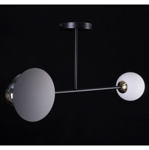 Minerva 2 Black 612/2 Oryginalna Lampa Sufitowa Czarna Biały Klosz Złote Elementy