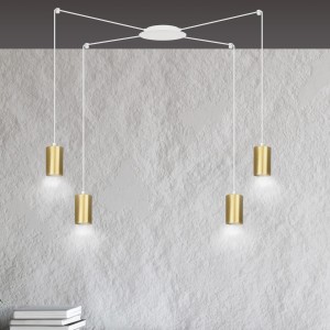 Traker 4 Wh / Gold 527/4 Spot Halogen Punktowy Dużo Światła Oryginalny Design Biało Złoty