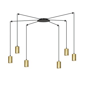 Traker 6 Bl / Gold 526/6 Spot Halogen Punktowy Dużo Światła Oryginalny Design Czarno Złoty