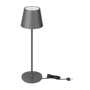 Lampka Restauracyjna Biurkowa Nocna V-TAC 3W LED Ładowalna Szczelna IP54 Szara VT-7522 3000K 200lm