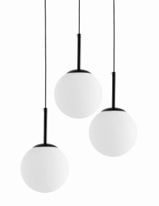 NOWOCZESNA POTRÓJNA LAMPA CZARNA FREDICA W3