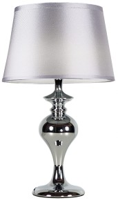 Lampa stołowa Candellux Prima chromowa z srebrnym abażurem 1×E27