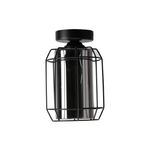 Lampa sufitowa czarny, klosz dymiony 1xE27 31-08404 - Candellux Lighting