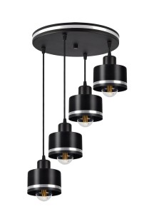 Lampa wisząca czarny + srebrny 4xE27 34-00491 - Candellux Lighting