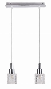 Lampa wisząca Rubik chromowy, kryształki bezbarwne 2xG9 32-05922 - Candellux Lighting