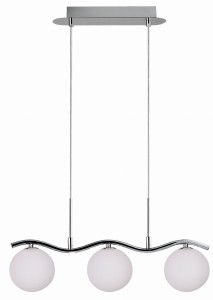 RAMON LAMPA WISZĄCA CHROMOWY 3X40W G9 KLOSZ BIAŁY