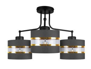 ANDY LAMPA WISZĄCA CZARNY 3X40W E27 ABAŻUR CZARNY+ZŁOTY
