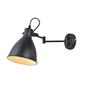 ESPERA LAMPA KINKIET 1X40W E27 CZARNY Z PRZEWODEM PRZYŁ. Z WTYCZKĄ I WŁĄCZNIKIEM