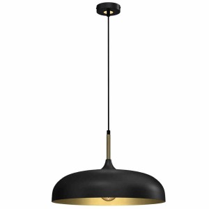 Lampa Wisząca Lincoln Black/Gold 1Xe27 45Cm Milagro