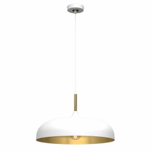 Lampa Wisząca Lincoln White/Gold 1Xe27 45Cm Milagro