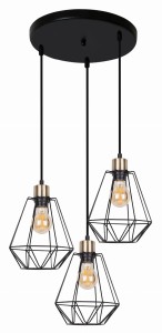 Lampa wisząca Primo czarny/patyna 3xE27 33-00323 - Candellux Lighting
