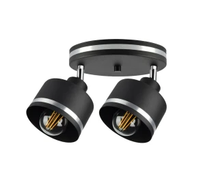 Lampa sufitowa Candellux Wama czarna ze srebrnym 2×E27
