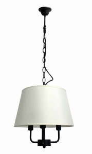 Pasteri lampa wisząca czarny matowy 3x40w e14 abażur beżowy