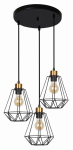 Lampa wisząca czarny + złoty 3xE27 33-06172 - Candellux Lighting