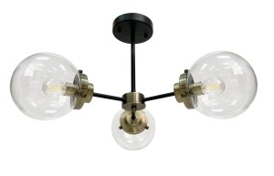 Lampa sufitowa czarny + patyna mat, klosz bezbarwny 3xE14 33-01290 - Candellux Lighting