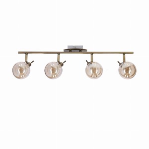 Lampa sufitowa patynowy, klosz bursztynowy 4xG9 94-16362 - Candellux Lighting