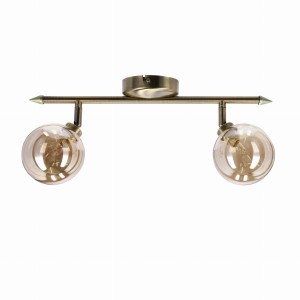 Lampa sufitowa patynowy, klosz bursztynowy 2xG9 92-16539 - Candellux Lighting