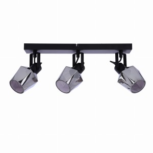 Lampa sufitowa Randi czarny matowy 3x15W E14 klosz dymiony 93-13378 Candellux