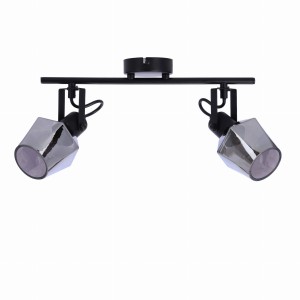 Lampa sufitowa czarny, klosz dymiony 2xE14 92-13361 - Candellux Lighting