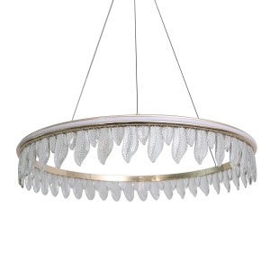 Lampa Organic kryształowe liście złota lampa 80 cm led 22793