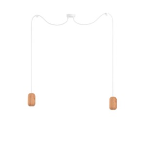 Drewniana lampa sufitowa Loft Barille 2 GU10 lampa wisząca typu pająk KOLOROWE KABLE