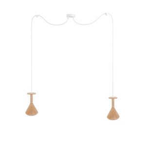 Drewniana lampa sufitowa Loft Cono 2 GU10 lampa wisząca typu pająk KOLOROWE KABLE