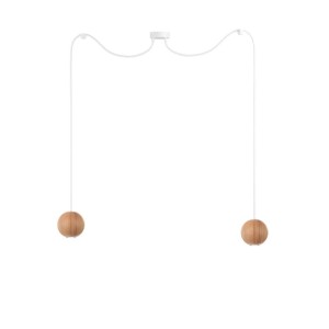 Drewniana lampa sufitowa Loft Sferni 2 GU10 lampa wisząca typu pająk KOLOROWE KABLE