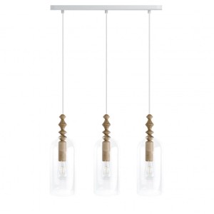 Loft Hulub 3L lampa wisząca z białą listwą sufitową KOLOROWE KABLE