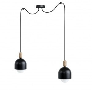 Loft Ovoi 2 czarna lampa wisząca KOLOROWE KABLE