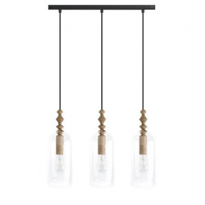 Loft Hulub 3L lampa wisząca z czarną listwą sufitową KOLOROWE KABLE