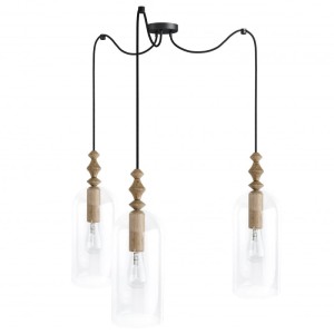 Loft Hulub 3 czarna lampa wisząca KOLOROWE KABLE