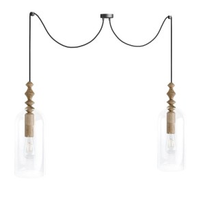 Loft Hulub 2 czarna lampa wisząca KOLOROWE KABLE