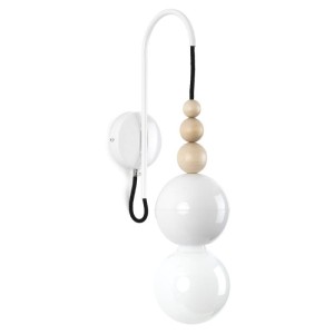 Lampa ścienna Loft Bala biały kinkiet KOLOROWE KABLE