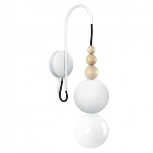 Lampa ścienna Loft Bala biały strukturalny kinkiet KOLOROWE KABLE