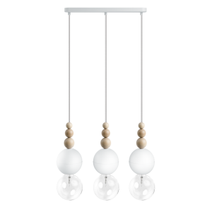 Loft Bala 3L biała strukturalna lampa wisząca KOLOROWE KABLE